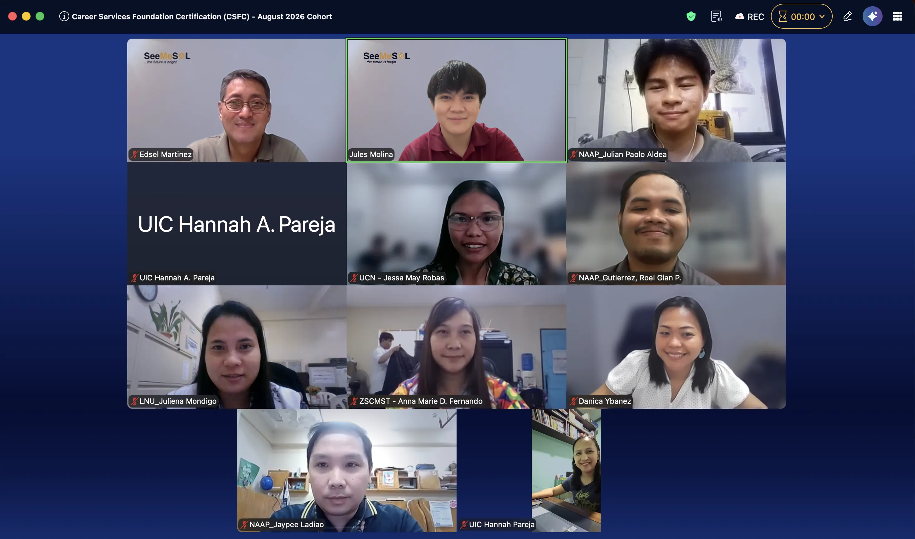 The Career Services Foundation Certification August 2026 cohort in a live virtual session